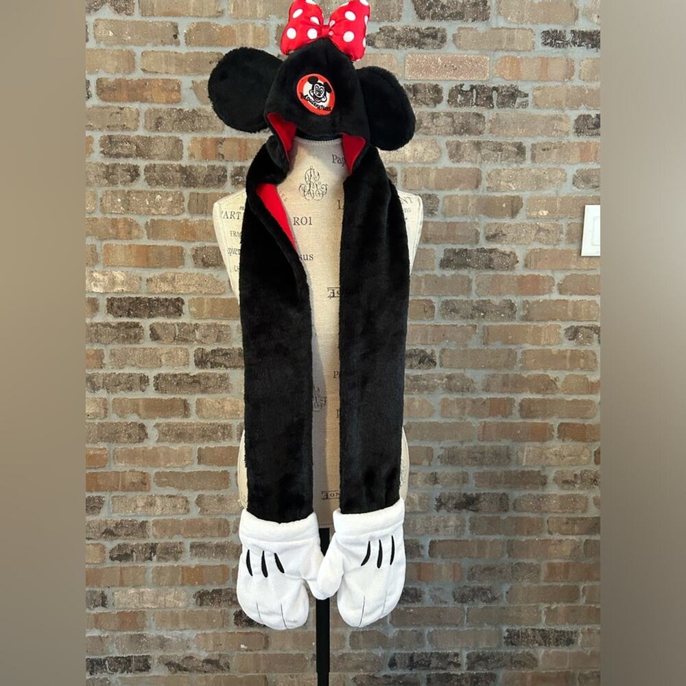 Vintage Disney Mickey Mouse Minnie Mouse Hat Mittens Scarf One-Piece